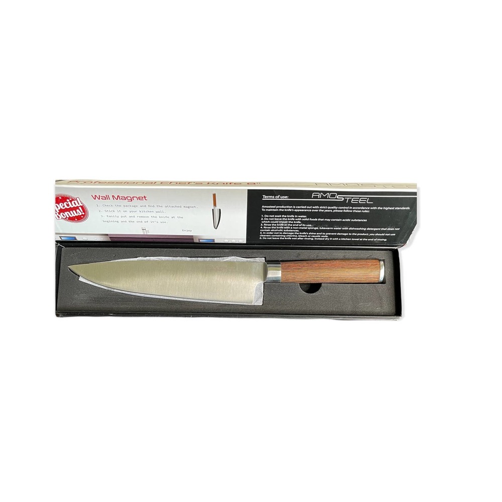 Amo Steel Chef's Knife 8" Blade - Picture 3 of 7
